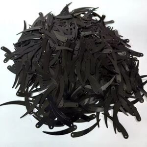 1000pcs Chilli Ivory Shape Sequins 5*32mm PVC Flat Paillette 1 Hole Black